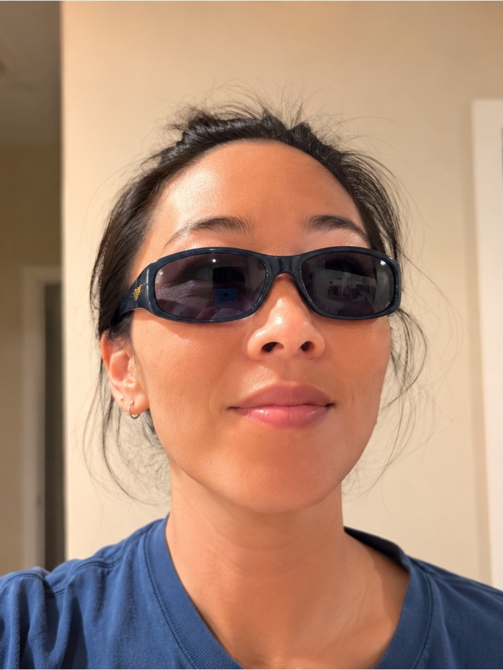 Blue Wrap Y2K Oval Sunglasses